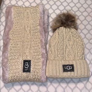 Brand New UGG Cable Knit Hat and Scarf Set